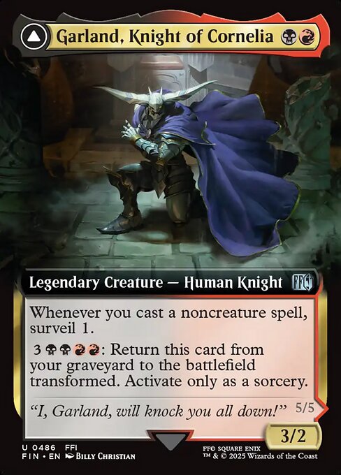 MTG Garland, Knight of Cornelia // Chaos, the Endless FIN 486 Extended Art Nonfoil