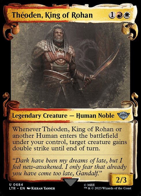 MTG Théoden, King of Rohan LTR 684 Showcase Scrolls of Middle-earth Silver Foil