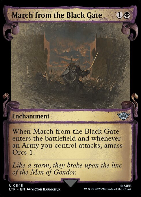MTG March from the Black Gate LTR 545 Showcase Scrolls of Middle-earth Silver Foil