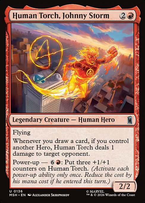 MTG Human Torch, Johnny Storm MSH 136 Regular Nonfoil