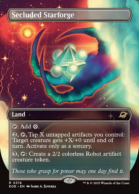 MTG Secluded Starforge EOE 316 Borderless Surreal Space Foil