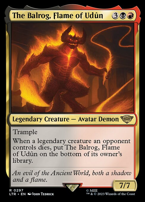 MTG The Balrog, Flame of Udûn LTR 297 Starter Kit Nonfoil