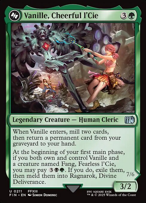 MTG Vanille, Cheerful l'Cie // Ragnarok, Divine Deliverance FIN 211 Regular Foil