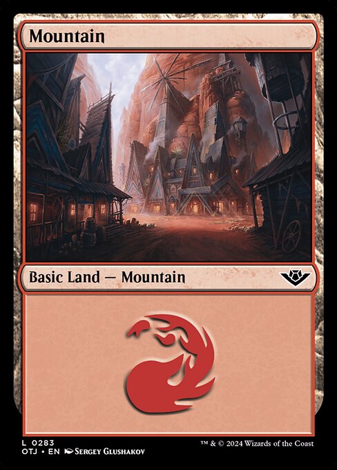 MTG Mountain OTJ 283 Regular Basic Land Foil