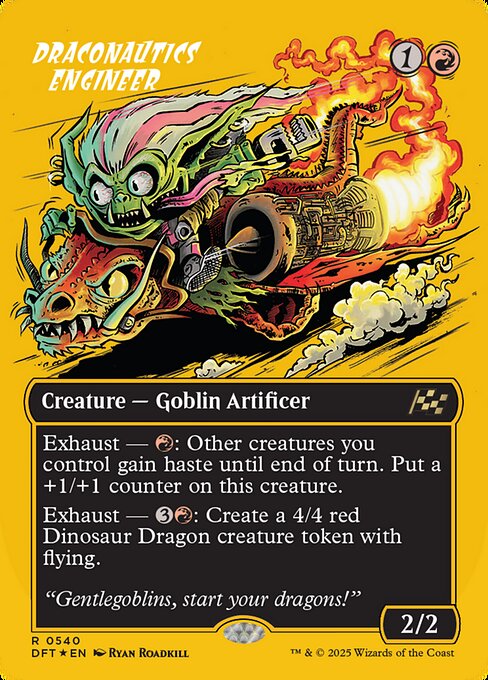 MTG Draconautics Engineer DFT 540 Borderless Rude Rider First-Place Foil