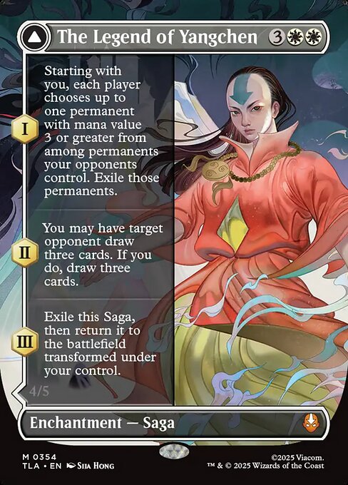 MTG The Legend of Yangchen // Avatar Yangchen TLA 354 Borderless Double-Faced Saga Nonfoil
