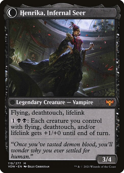 MTG Henrika Domnathi // Henrika, Infernal Seer VOW 119 Standard Foil reverse