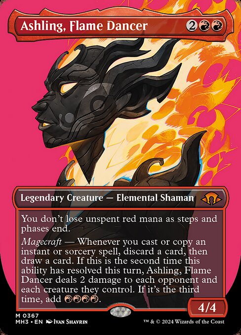 MTG Ashling, Flame Dancer MH3 367 Borderless Profile Foil