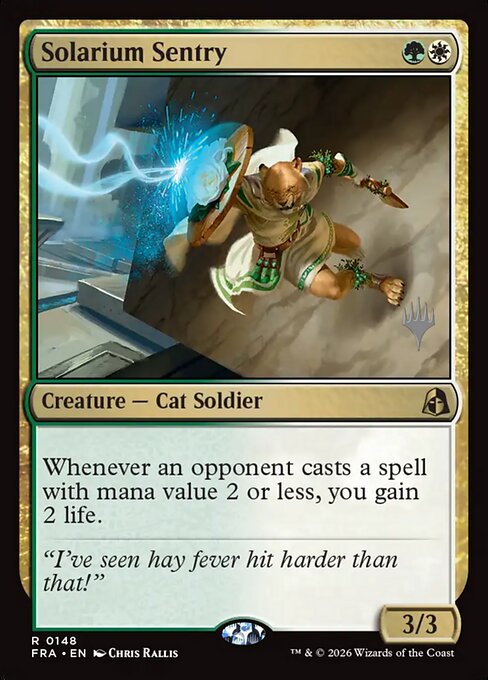 MTG Solarium Sentry PFRA 148P Promo Pack Nonfoil front