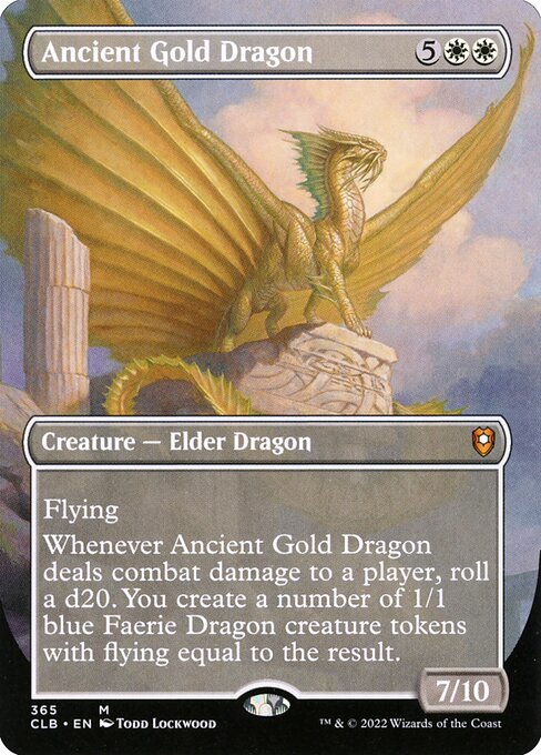 MTG Ancient Gold Dragon CLB 365 Borderless Nonfoil