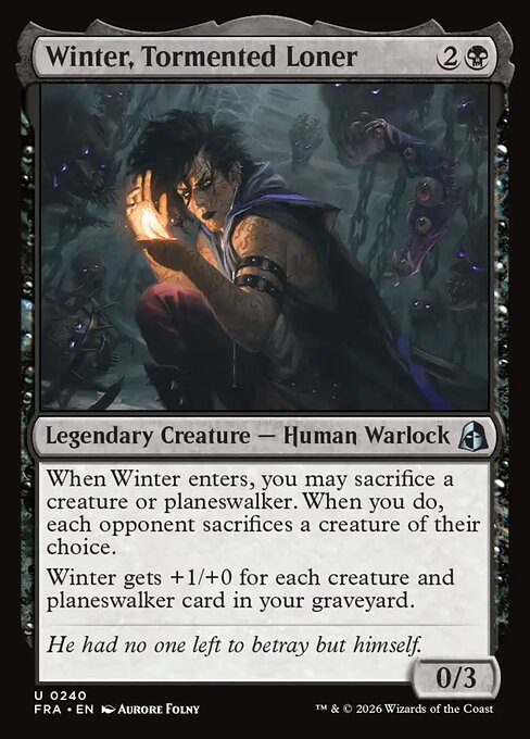 MTG Winter, Tormented Loner FRA 240 Standard Nonfoil front