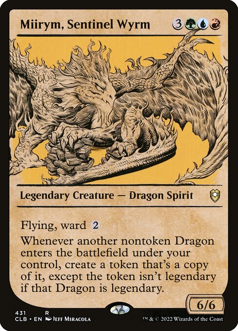 MTG Miirym, Sentinel Wyrm CLB 431 Showcase Rulebook Foil