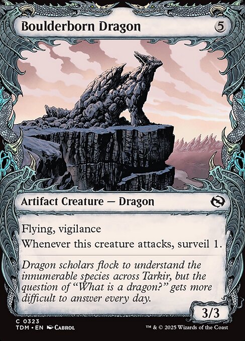 MTG Boulderborn Dragon TDM 323 Showcase Draconic Frame Foil