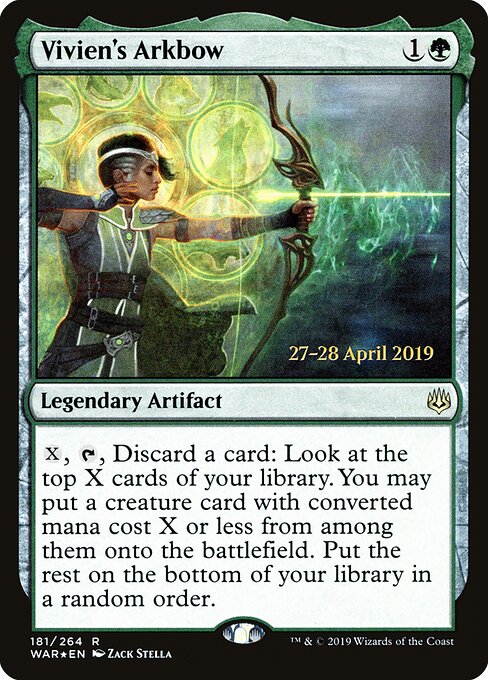 MTG Vivien's Arkbow PWAR 181S Prerelease Promo Foil front