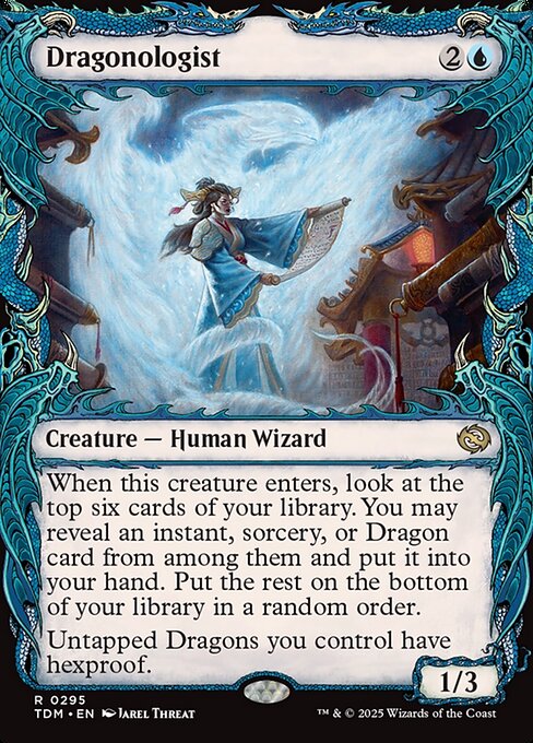 MTG Dragonologist TDM 295 Showcase Draconic Frame Nonfoil