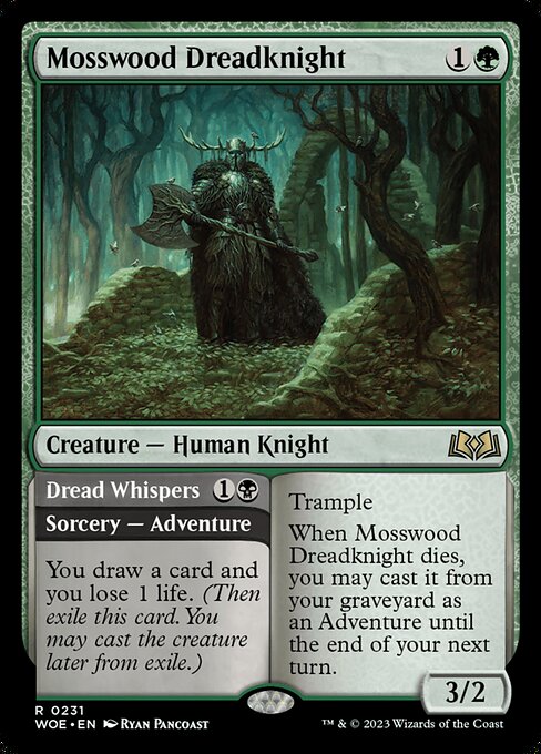 MTG Mosswood Dreadknight // Dread Whispers WOE 231 Regular Nonfoil