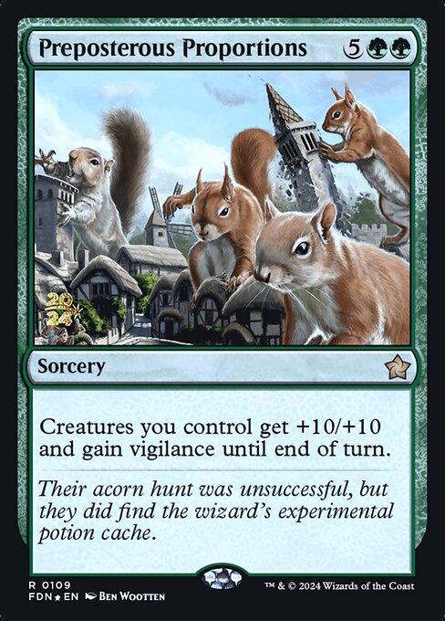 MTG Preposterous Proportions PFDN 109s Prerelease Foil