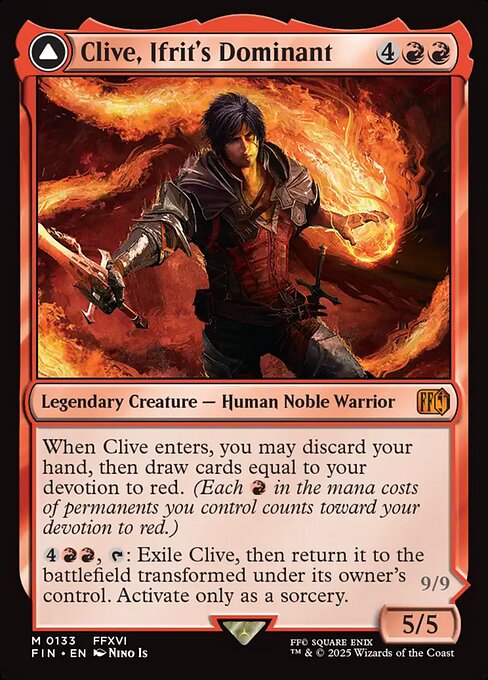MTG Clive, Ifrit's Dominant // Ifrit, Warden of Inferno FIN 133 Regular Foil
