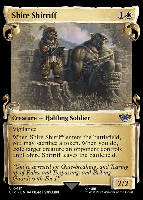 MTG Shire Shirriff LTR 481 Showcase Scrolls of Middle-earth Silver Foil