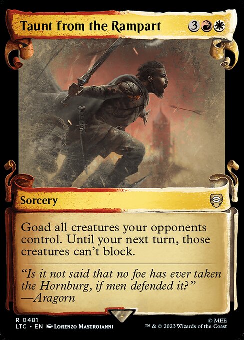 MTG Taunt from the Rampart LTC 481 Alternate Art Nonfoil