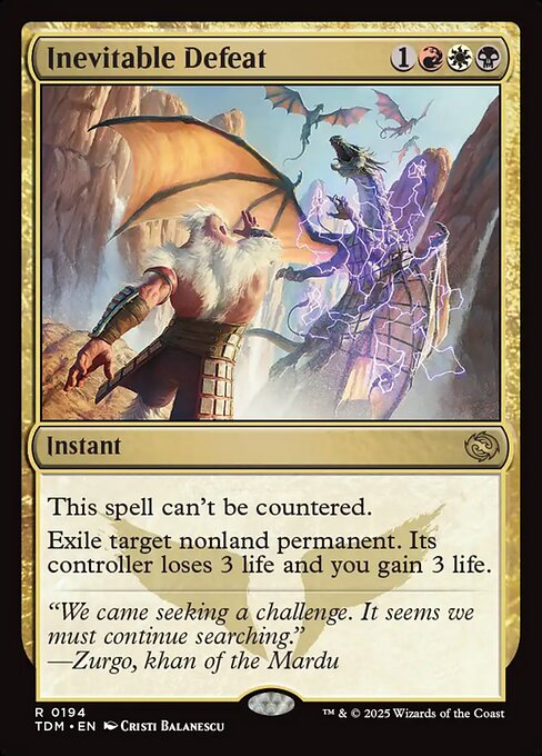 MTG Inevitable Defeat TDM 194 Regular Nonfoil