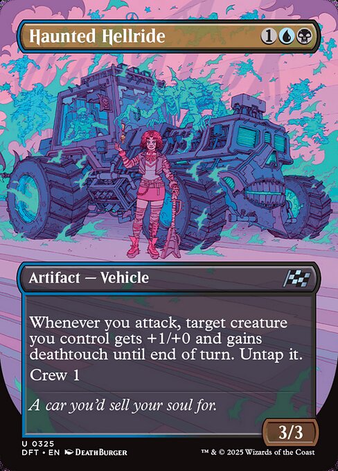 MTG Haunted Hellride DFT 325 Borderless Revved Up Foil