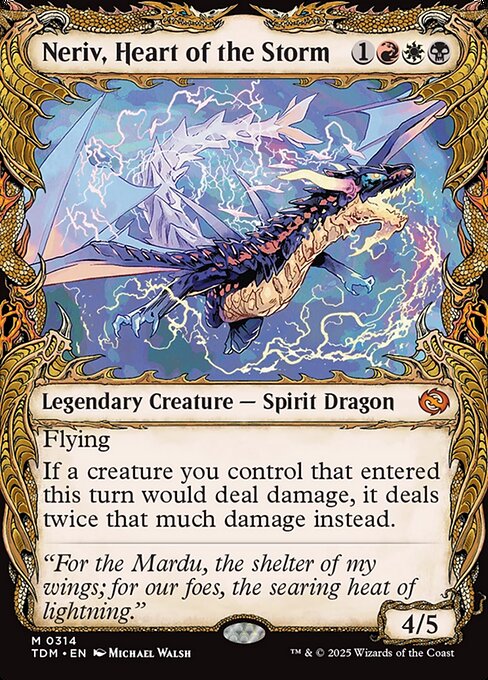 MTG Neriv, Heart of the Storm TDM 314 Showcase Draconic Frame Nonfoil