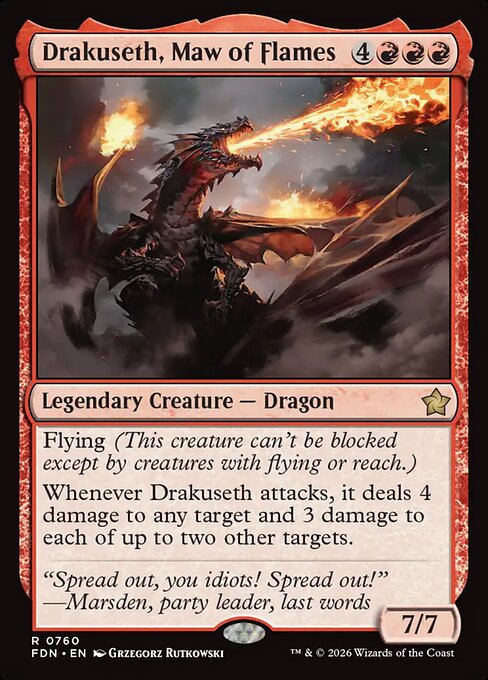 MTG Drakuseth, Maw of Flames FDN 760 Welcome Deck Nonfoil