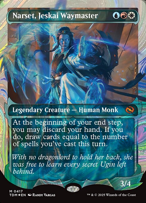 MTG Narset, Jeskai Waymaster TDM 417 Showcase Ghostfire Halo Foil