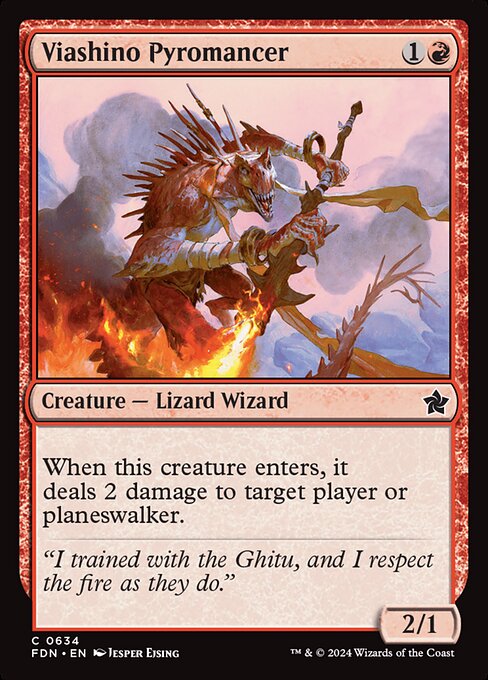 MTG Viashino Pyromancer FDN 634 Starter Collection Nonfoil