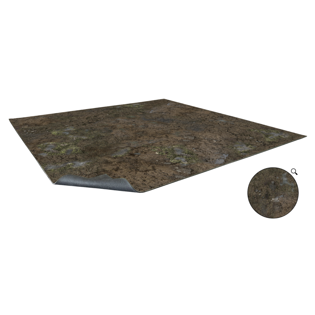 Muddy Streets Gaming Mat 2x2 - Grid