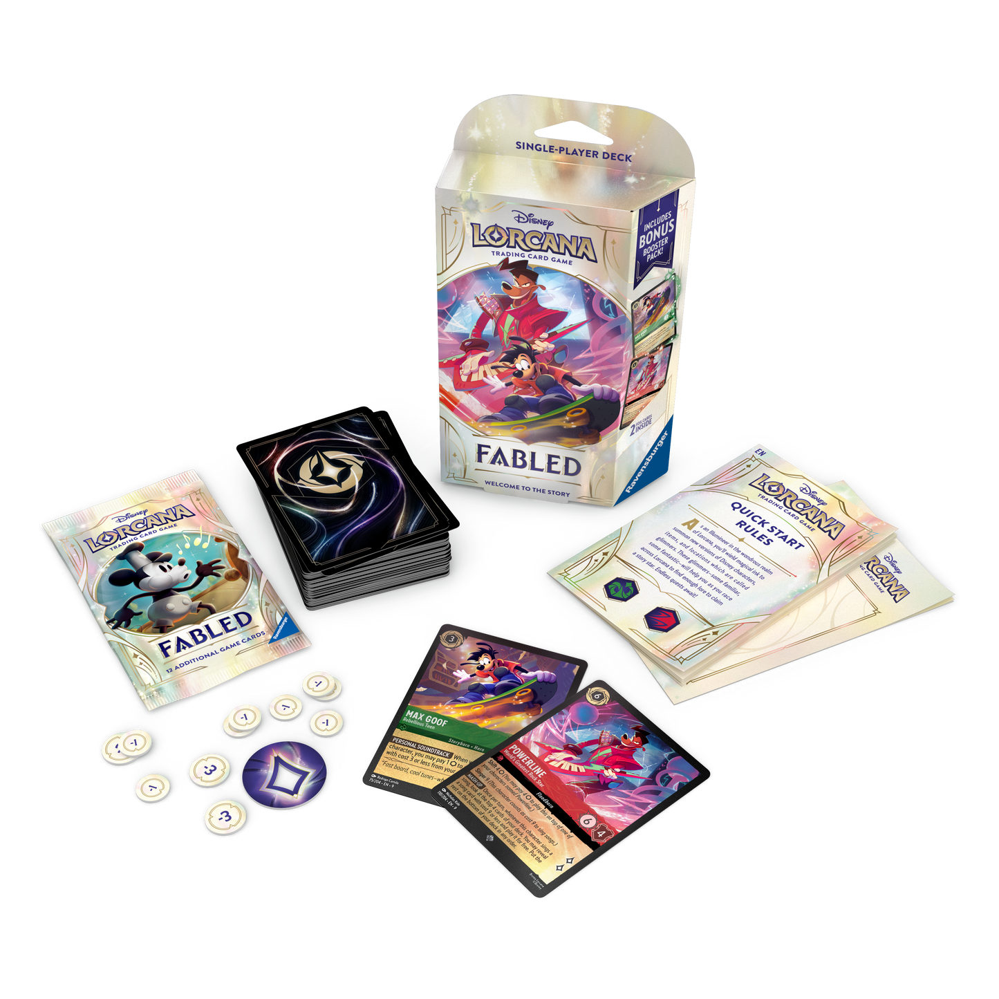 Lorcana Fabled - Single Player Deck Emerald & Ruby Starter Deck (Max Goofy & Powerline)