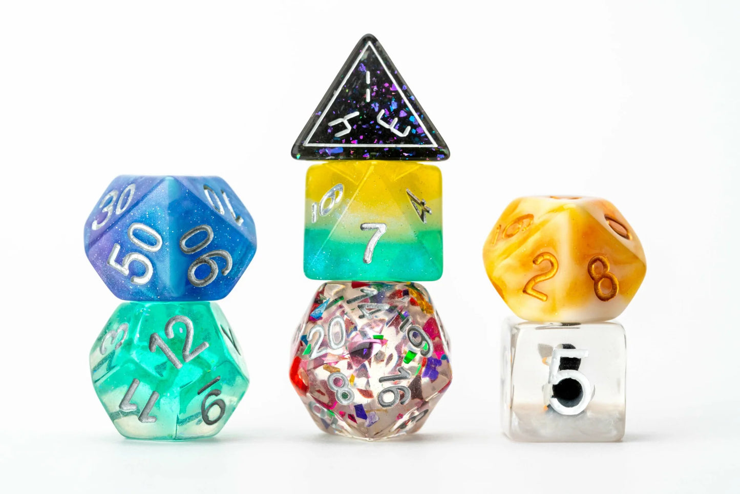 FanRoll Mystery Misfit Resin Polyhedral Dice Set