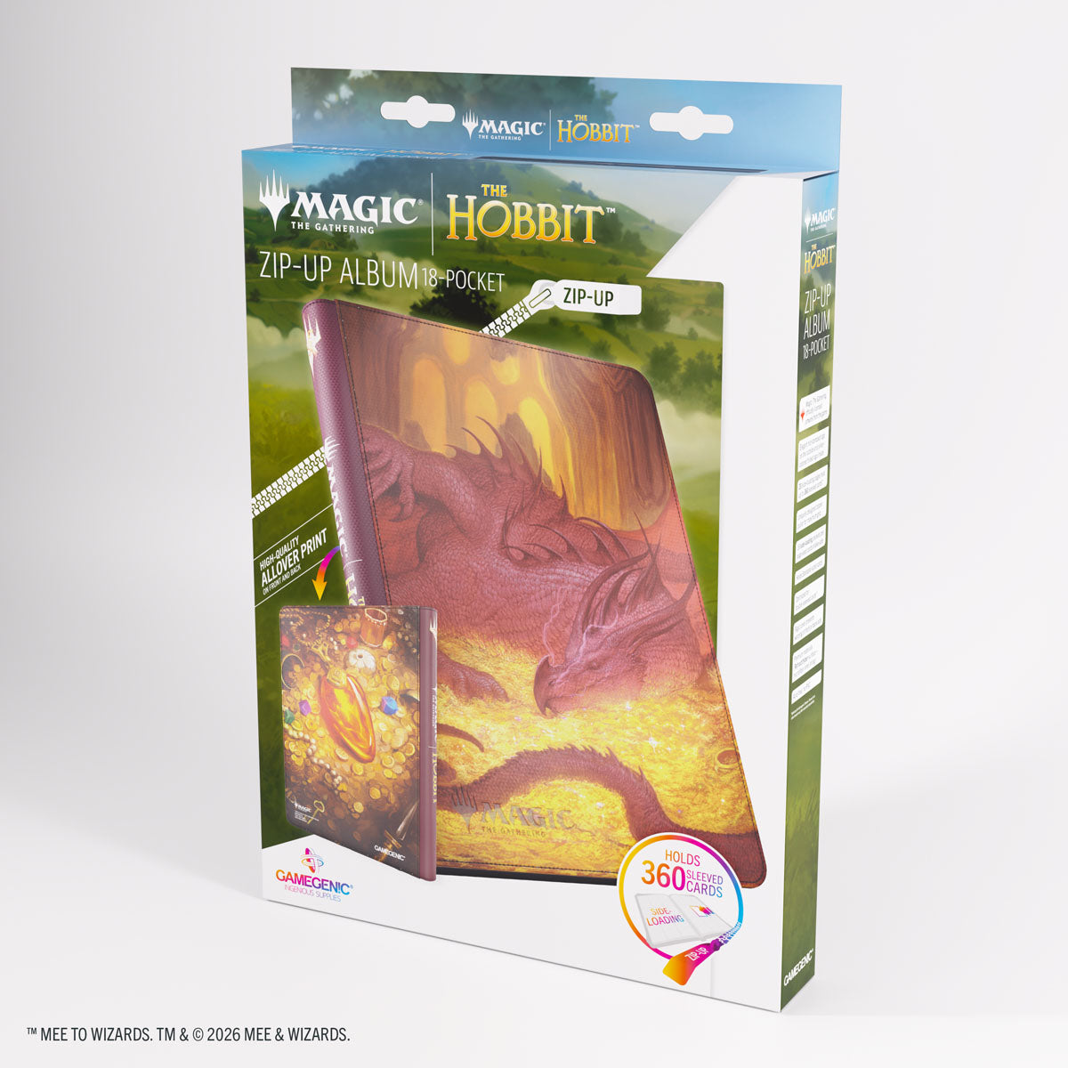 Gamegenic MTG The Hobbit Smaug's Mox Amber Zip-Up Album - retail packaging rear