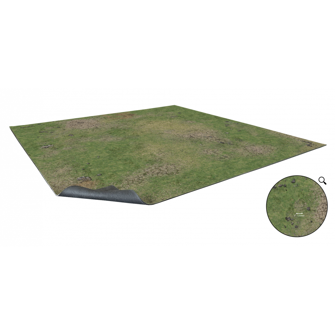 Grassy Fields Gaming Mat 3x3 - Grid