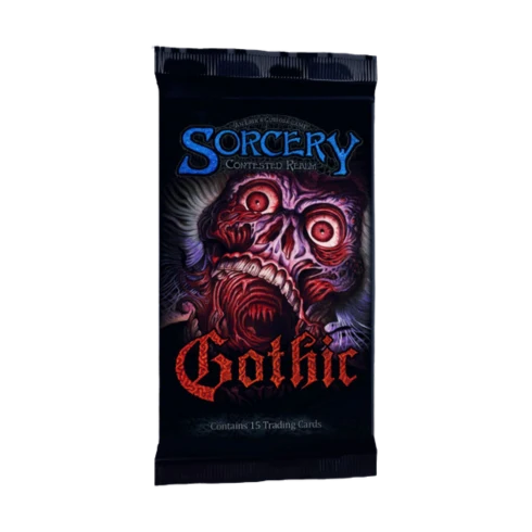Sorcery TCG Gothic 15-card booster pack with illustrated monstrous face artwork