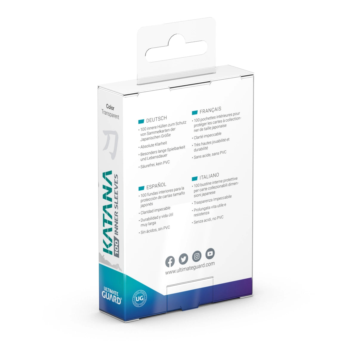 Ultimate Guard: Japanese Size Sleeves – Katana Precise-Fit Inner Sleeves – Transparet 100