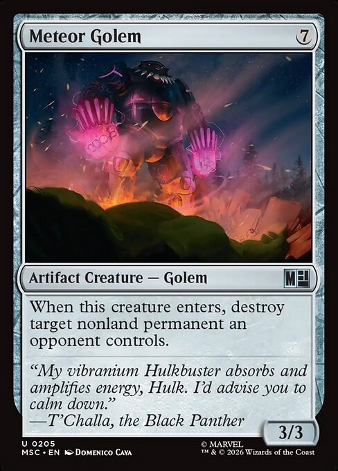 MTG Meteor Golem MSC 205 Regular Surge Foil