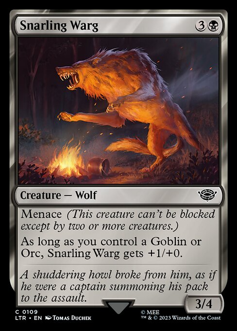 MTG Snarling Warg LTR 109 Regular Nonfoil