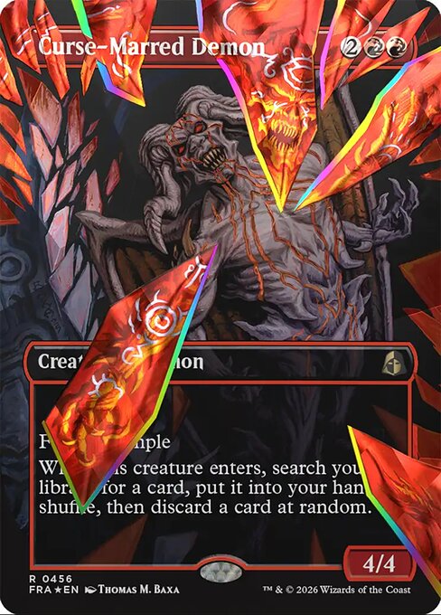 MTG Curse-Marred Demon FRA 456 Shattered Mirror Facet Foil front