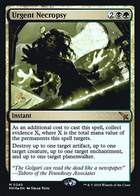 MTG Urgent Necropsy PMKM 240s Prerelease Foil
