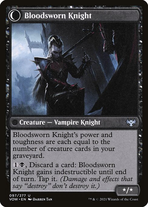 MTG Bloodsworn Squire // Bloodsworn Knight VOW 097 Standard Nonfoil reverse