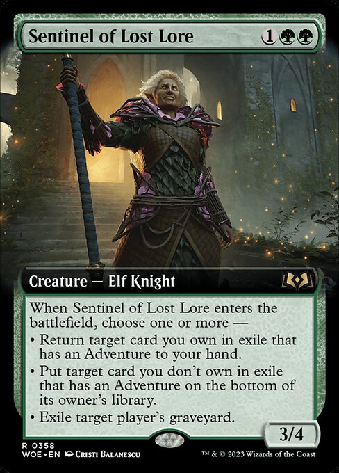 MTG Sentinel of Lost Lore WOE 358 Extended Art Nonfoil