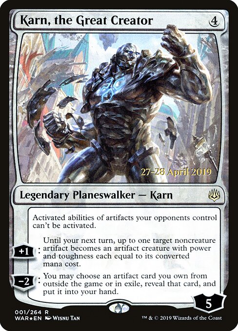 MTG Karn, the Great Creator PWAR 001S Prerelease Promo Foil front