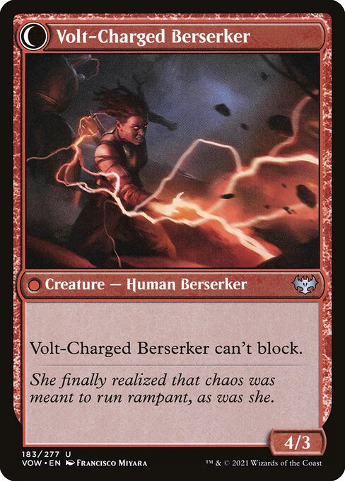 MTG Voltaic Visionary // Volt-Charged Berserker VOW 183 Standard Foil reverse