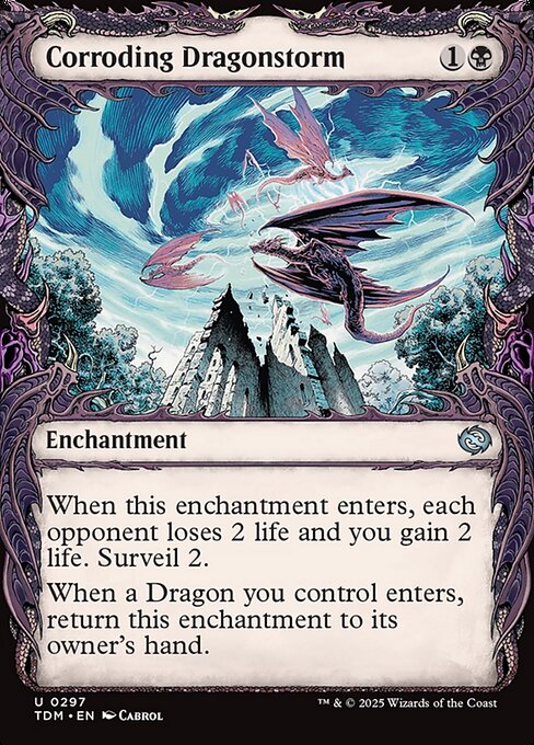 MTG Corroding Dragonstorm TDM 297 Showcase Draconic Frame Nonfoil