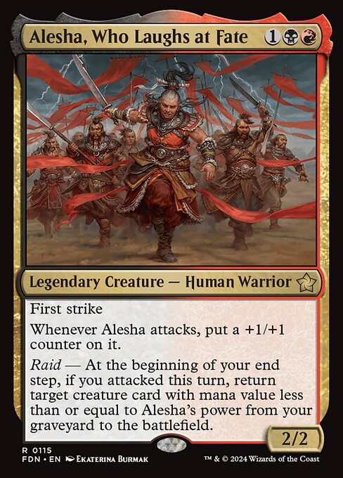 MTG Alesha, Who Laughs at Fate FDN 115 Regular Nonfoil