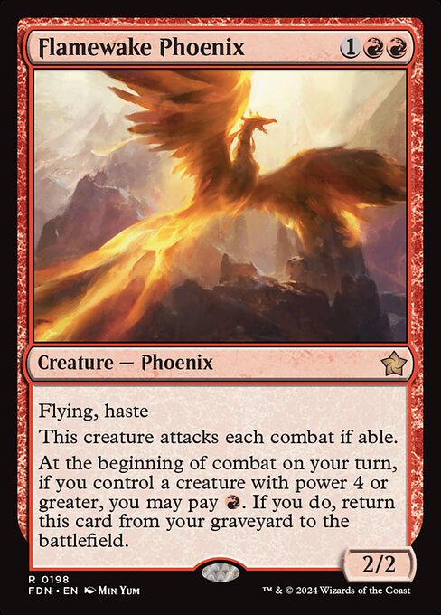 MTG Flamewake Phoenix FDN 198 Regular Foil