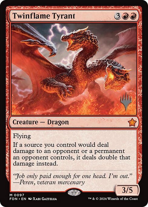 MTG Twinflame Tyrant PFDN 097p Promo Pack Nonfoil