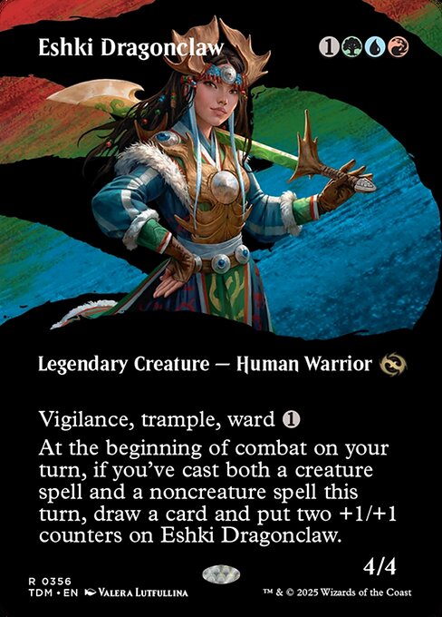 MTG Eshki Dragonclaw TDM 356 Borderless Clan Foil